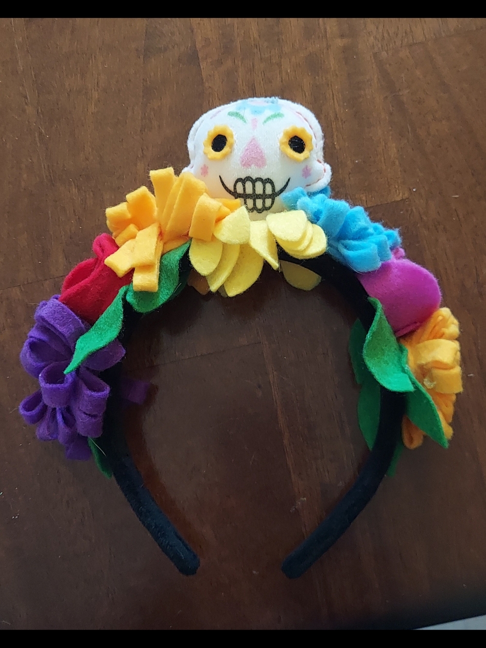 Target Kids Multicolor Day of the Dead Floral Headband - Bright Felt